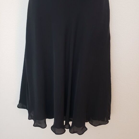 Ann Taylor Vintage Dress 6 Black Silk Beaded Elegant Formal Dark Fairy Whimsy - Picture 4 of 12